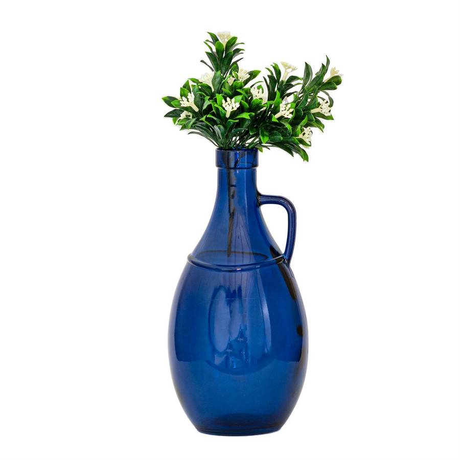 Glass Vase - Recycled Material Jug Blue