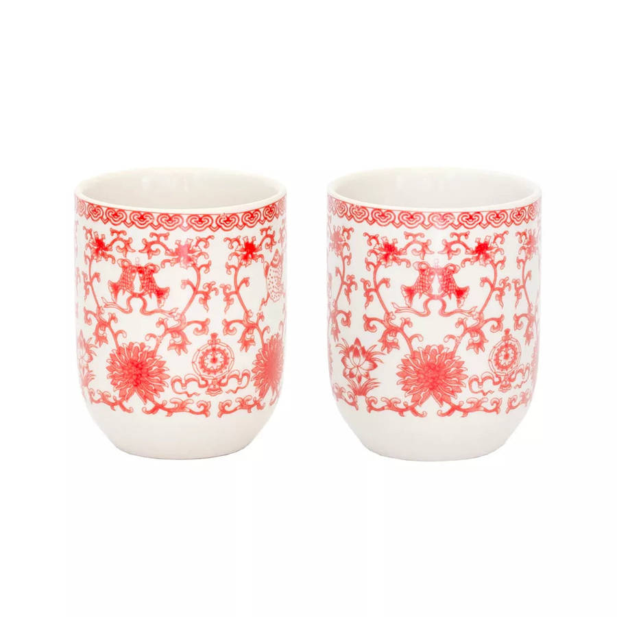 Teacup Set - Reds