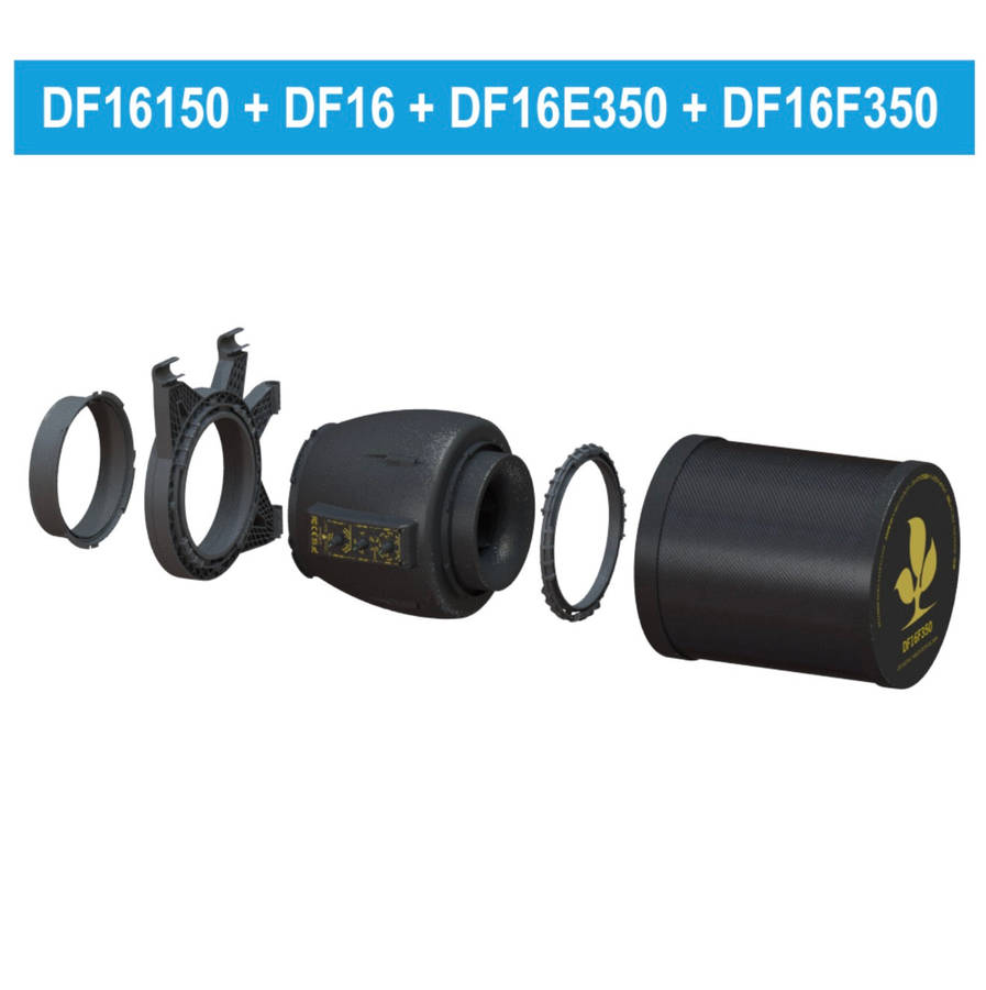 Temp & Speed Controlled Inline Fan - Secret Jardin (DF16 E 350)