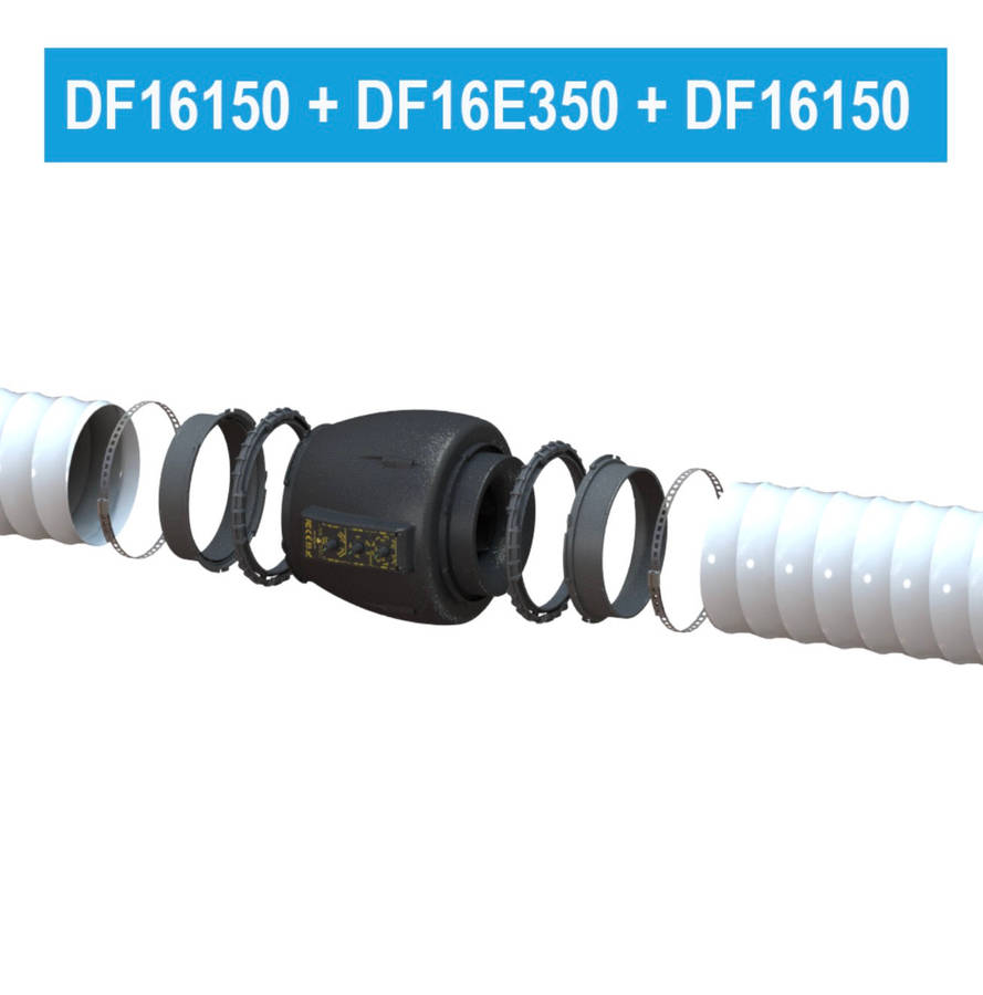 Temp & Speed Controlled Inline Fan - Secret Jardin (DF16 E 350)
