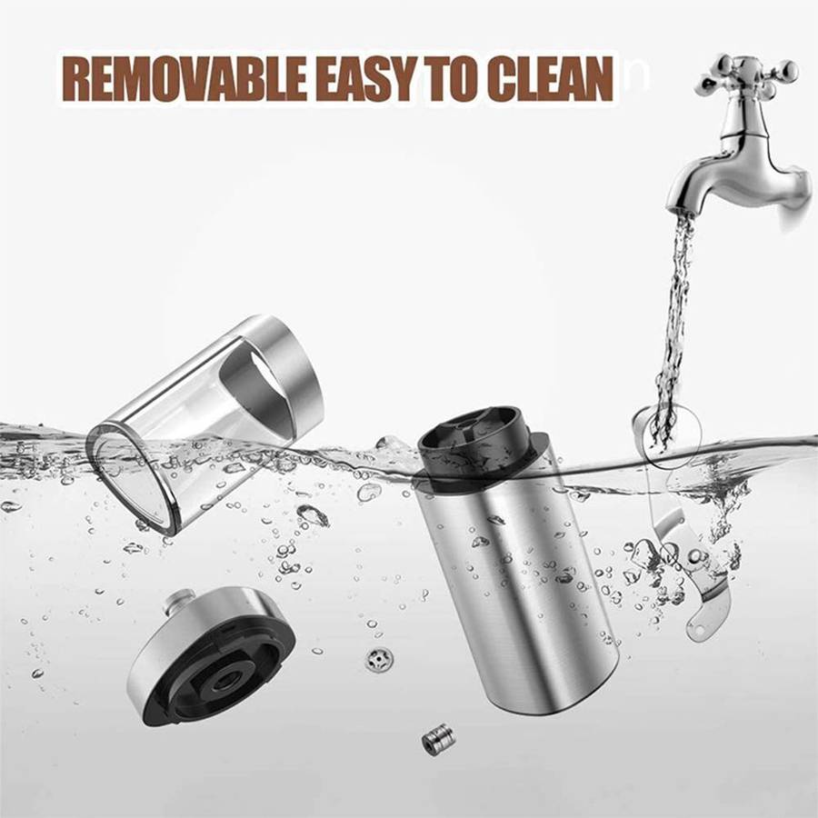 Manual stainless steel Coffee Grinder With An Adjustable Grind and foldable handle