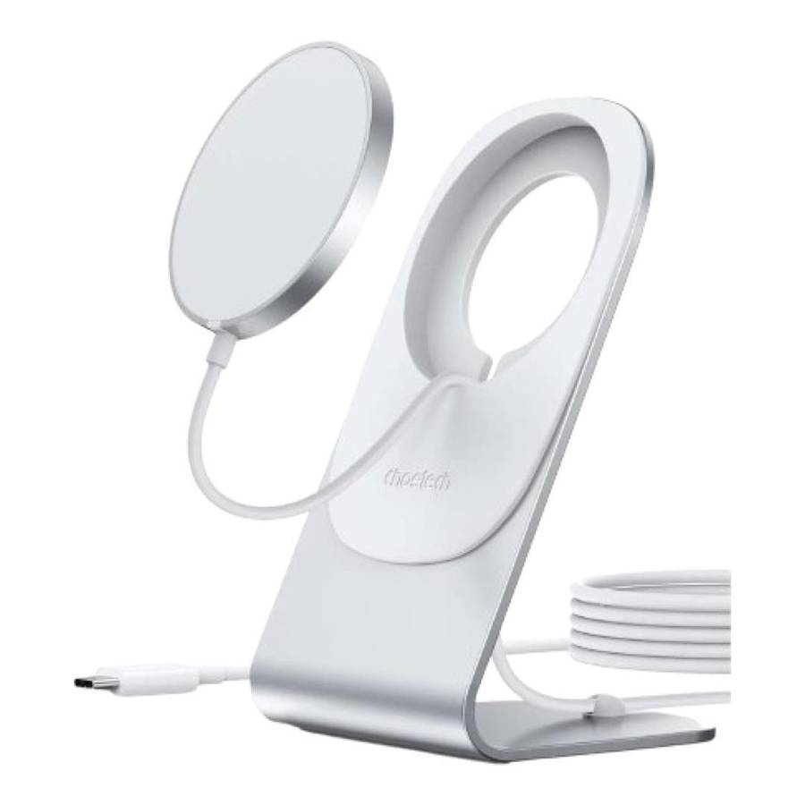 Choetech MagSafe Fast Wireless Charger with MagSafe Stand Holder White