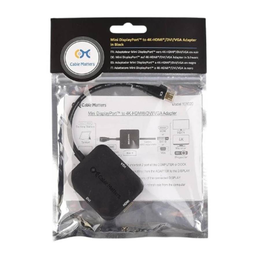Cable Matters 3-in-1 Mini DisplayPort Adapter 101020-BLACK