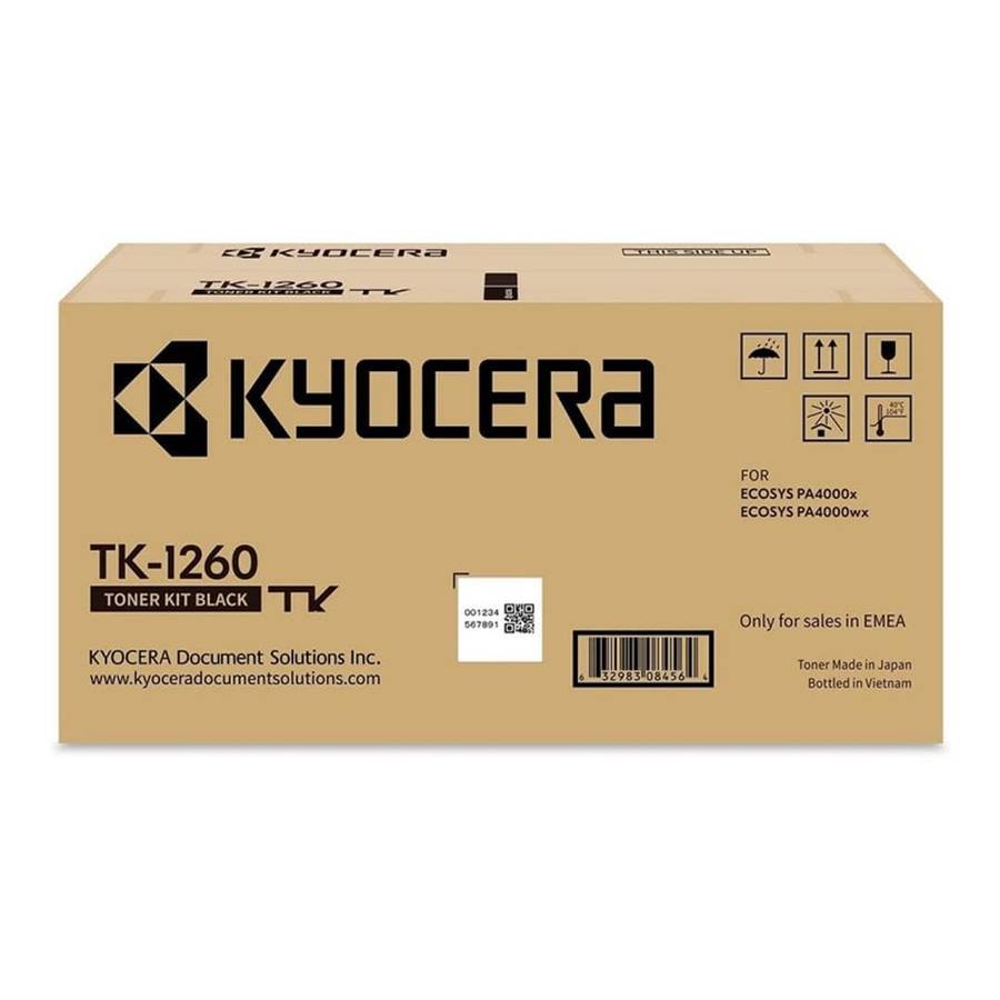 Kyocera TK-1260 Black Toner Cartridge 10,000 pages Original 1T0C150NL0 Single-pack