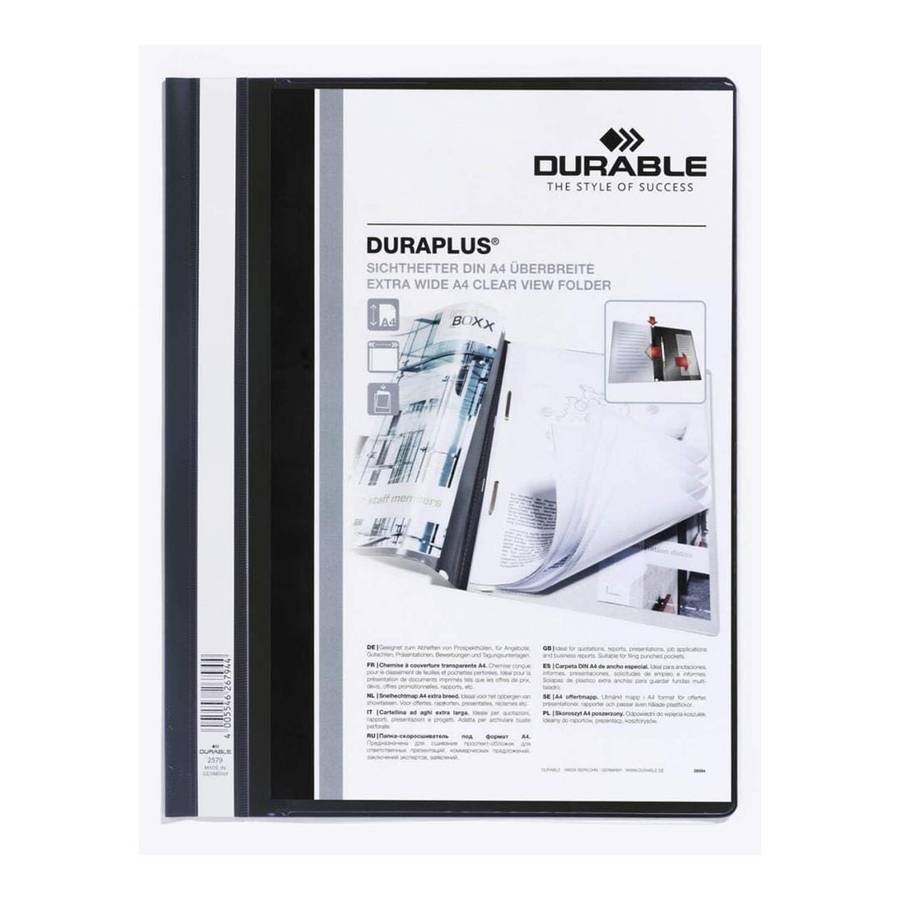 Durable DURAPLUS A4 Project Presentation File 25-pack Black 257901