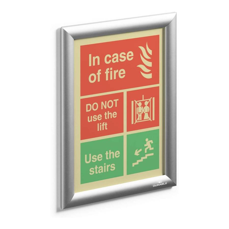 Durable A4 Aluminium Snap Frame Silver 479623