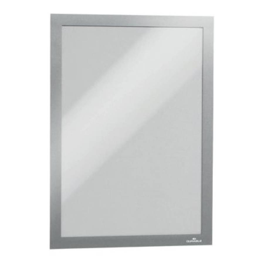 Durable DURAFRAME A4 Self Adhesive Magnetic Signage Frame 2-pack Silver 487223
