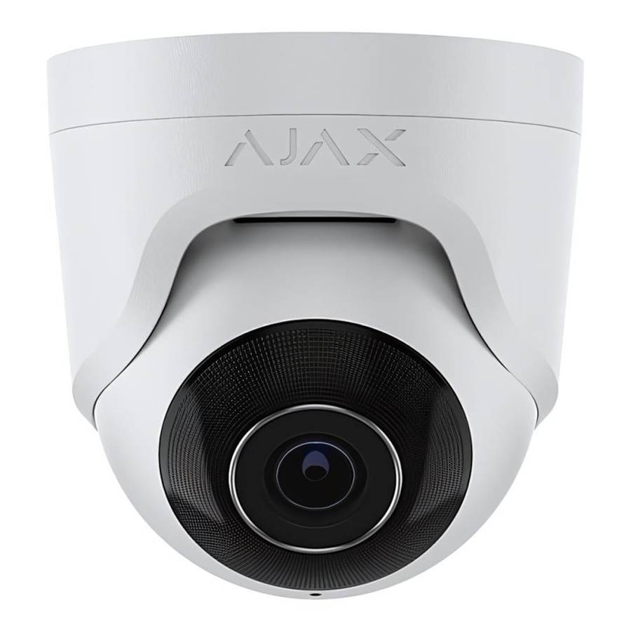 Ajax 5MP 4mm Fixed Lens TurretCam Wired Security IP Camera - White 64925.197.WH1