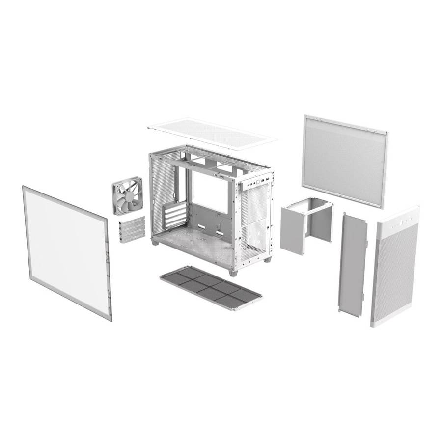 ASUS Prime AP201 Tempered Glass Micro-ATX PC Case White 90DC00G3-B39010