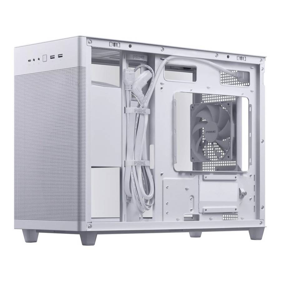 ASUS Prime AP201 Tempered Glass Micro-ATX PC Case White 90DC00G3-B39010