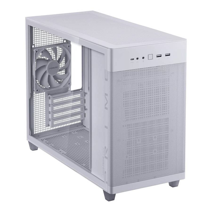 ASUS Prime AP201 Tempered Glass Micro-ATX PC Case White 90DC00G3-B39010