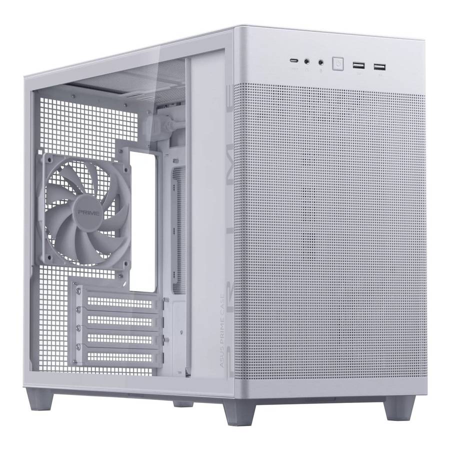 ASUS Prime AP201 Tempered Glass Micro-ATX PC Case White 90DC00G3-B39010