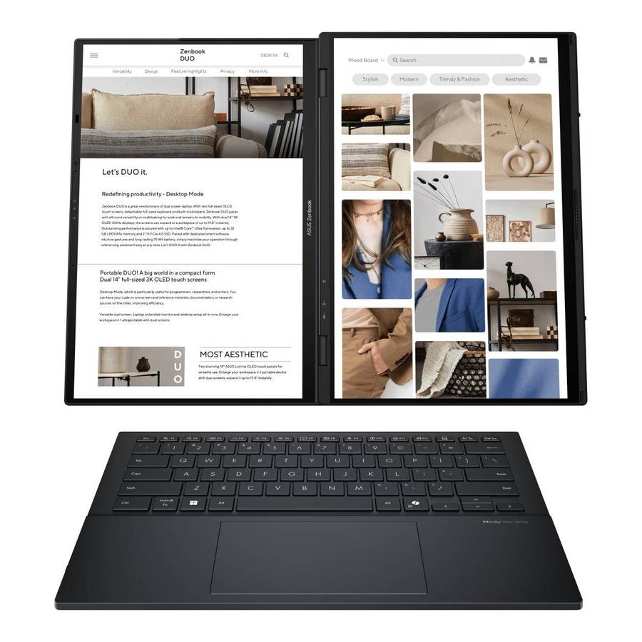 ASUS Zenbook DUO UX8406 14-inch 3K OLED 2-in-1 Laptop - Intel Core Ultra 9 285H 2TB SSD 32GB RAM ...