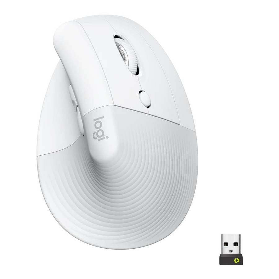 Logitech Lift Vertical Ergonomic Mouse Off White 910-006486