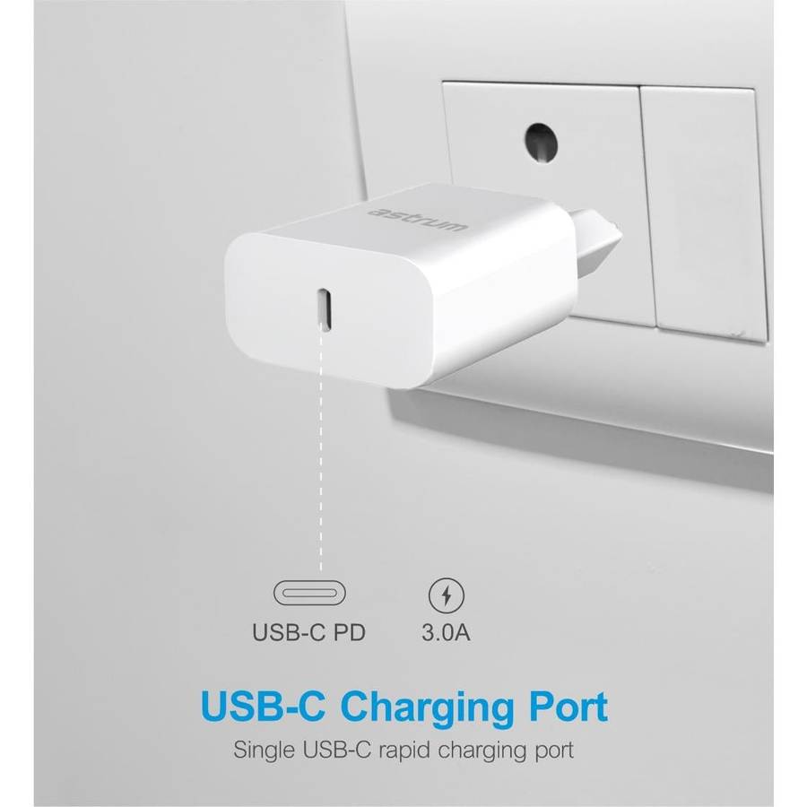Astrum 20W Pro PD20 USB-C Wall Charger A92651EW