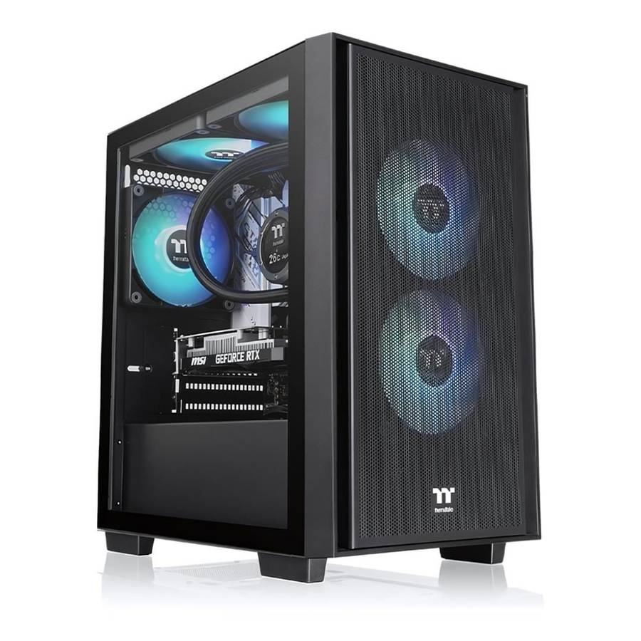 Thermaltake Versa H16 TG ARGB Micro Tower Black Gaming PC Case CA-1Y8-00S1WN-02