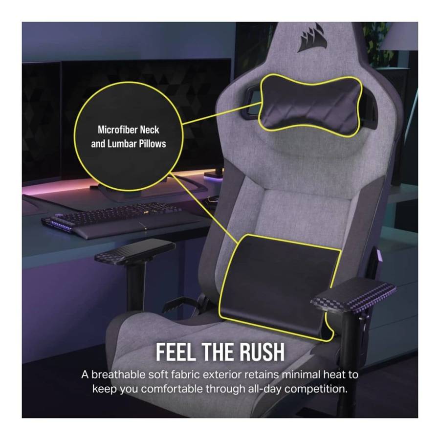Corsair T3 RUSH Gaming Chair Charcoal Grey CF-9010056-WW