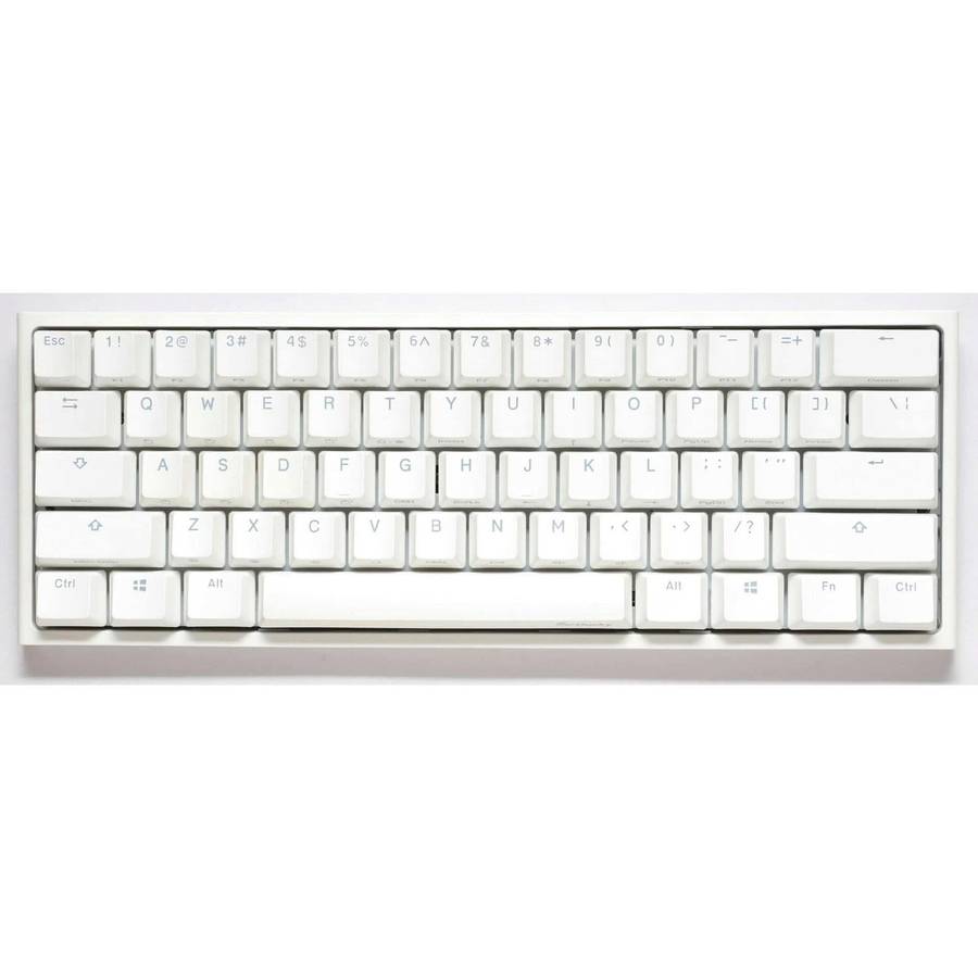 Ducky One 2 Pro Mini 60 Cherry MX Silent Red Linear Mechanical Wired Gaming Keyboard - White DKON...