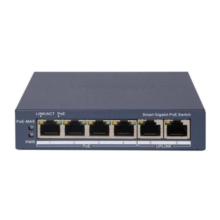 Hikvision 4-port GbE PoE Smart Managed Network Switch with 2x GbE Upli ds-3e1506p-ei