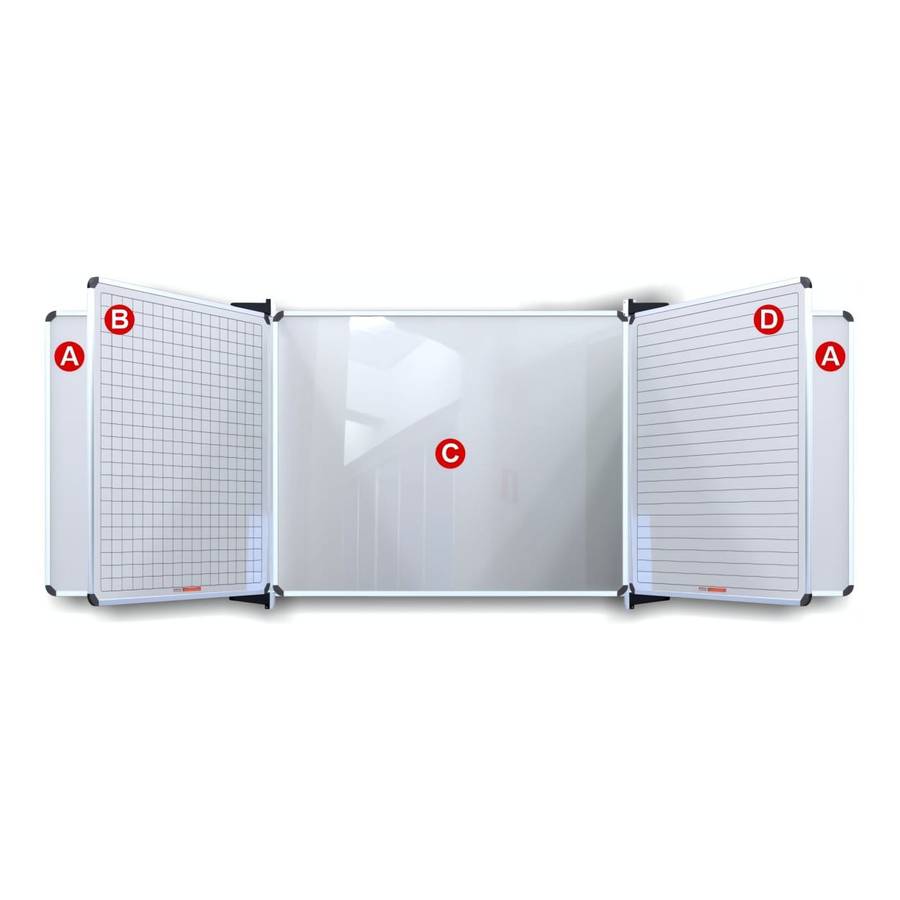 Parrot Educational Board Magnetic Whiteboard 1820x1220mm Centre Panel Option C ED7068