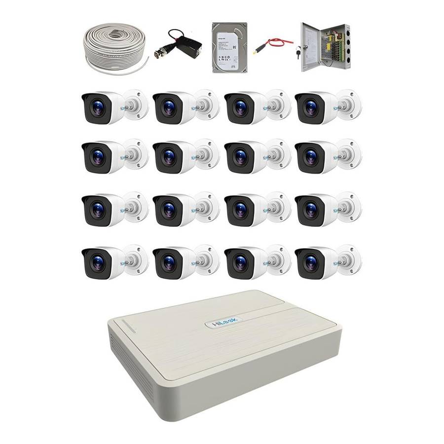 HiLook 16-ch DVR DIY Kit with 1TB SSD and 16x 2MP Bullet Cameras HIL-21602-1TBSSD