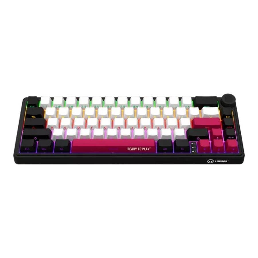 Lorgar KBP70MW Pro Wireless Mechanical Gaming Keyboard Black and Red LRG-KBP70MW-BK-US