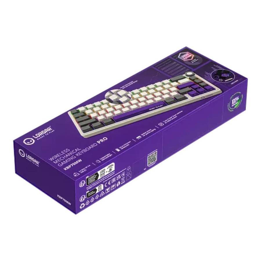 Lorgar KBP70MW Pro Wireless Mechanical Gaming Keyboard Beige LRG-KBP70MW-RT-US