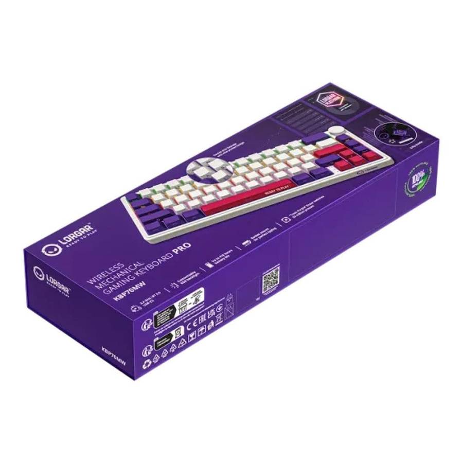 Lorgar KBP70MW Pro Wireless Mechanical Gaming Keyboard White LRG-KBP70MW-WH-US