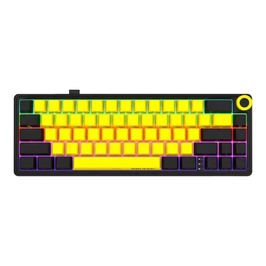 Lorgar KBP70MW Pro Wireless Mechanical Gaming Keyboard Black and Yellow LRG-KBP70MW-YL-US