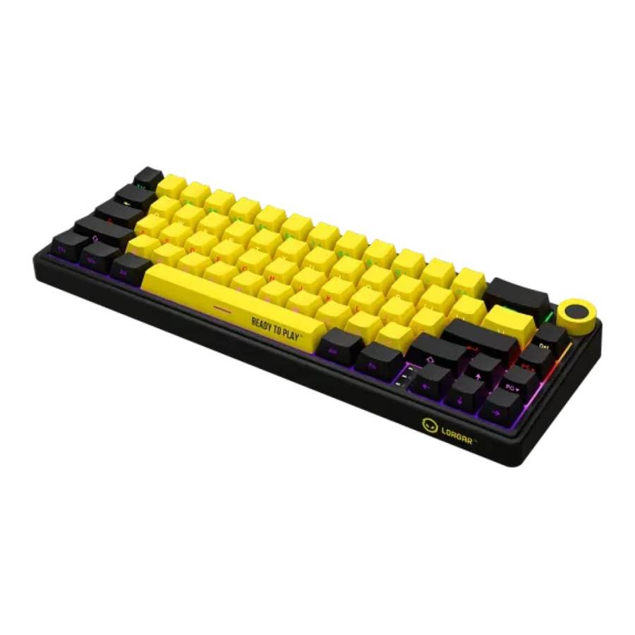 Lorgar KBP70MW Pro Wireless Mechanical Gaming Keyboard Black and Yellow LRG-KBP70MW-YL-US