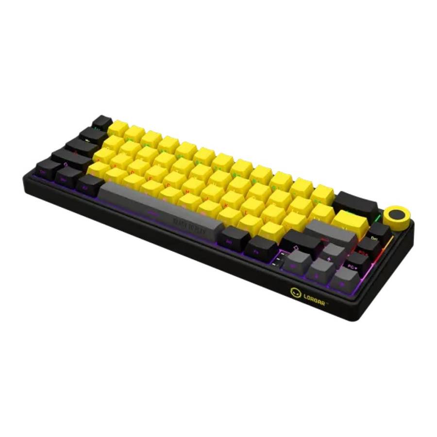 Lorgar KBP70MW Pro Wireless Mechanical Gaming Keyboard Black and Yellow LRG-KBP70MW-YL-US