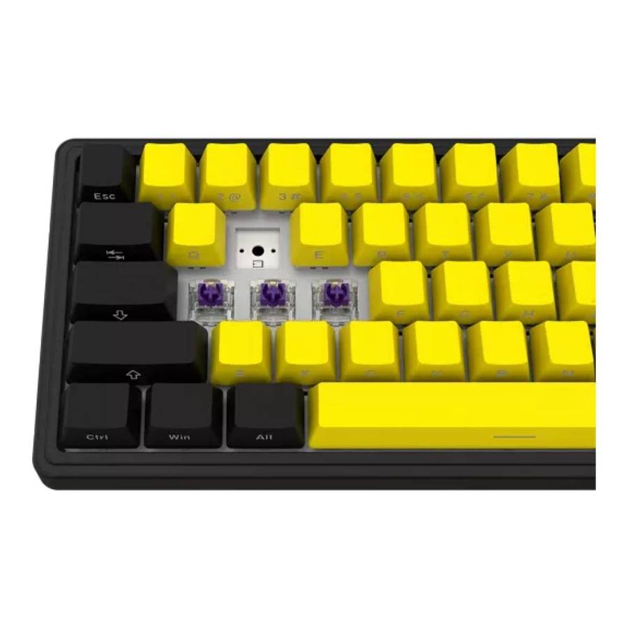 Lorgar KBP70MW Pro Wireless Mechanical Gaming Keyboard Black and Yellow LRG-KBP70MW-YL-US