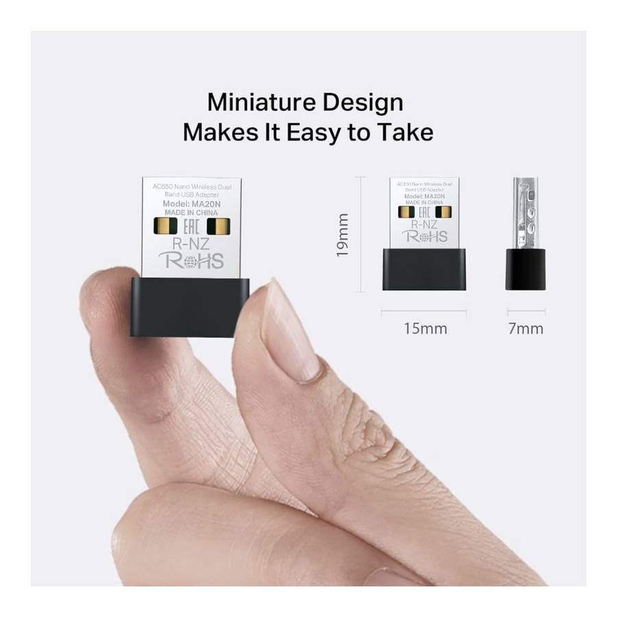 Mercusys AC650 Nano Wireless Dual Band USB Adapter MA20N