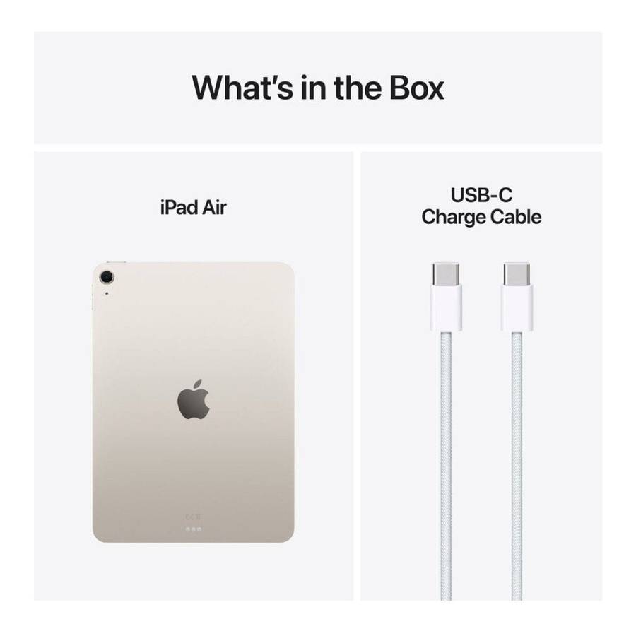 Apple iPad Air 11-inch Tablet - Apple M3 128GB ROM 8GB RAM Wi-Fi 5G iPadOS Starlight MCFX4QA/A