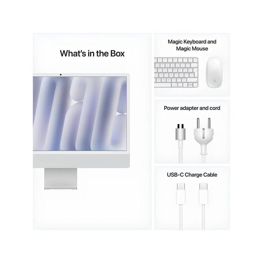 Apple iMac 24 23.5-inch Retina 4.5K All-in-One PC - Apple M4 256GB SSD 16GB RAM macOS Silver