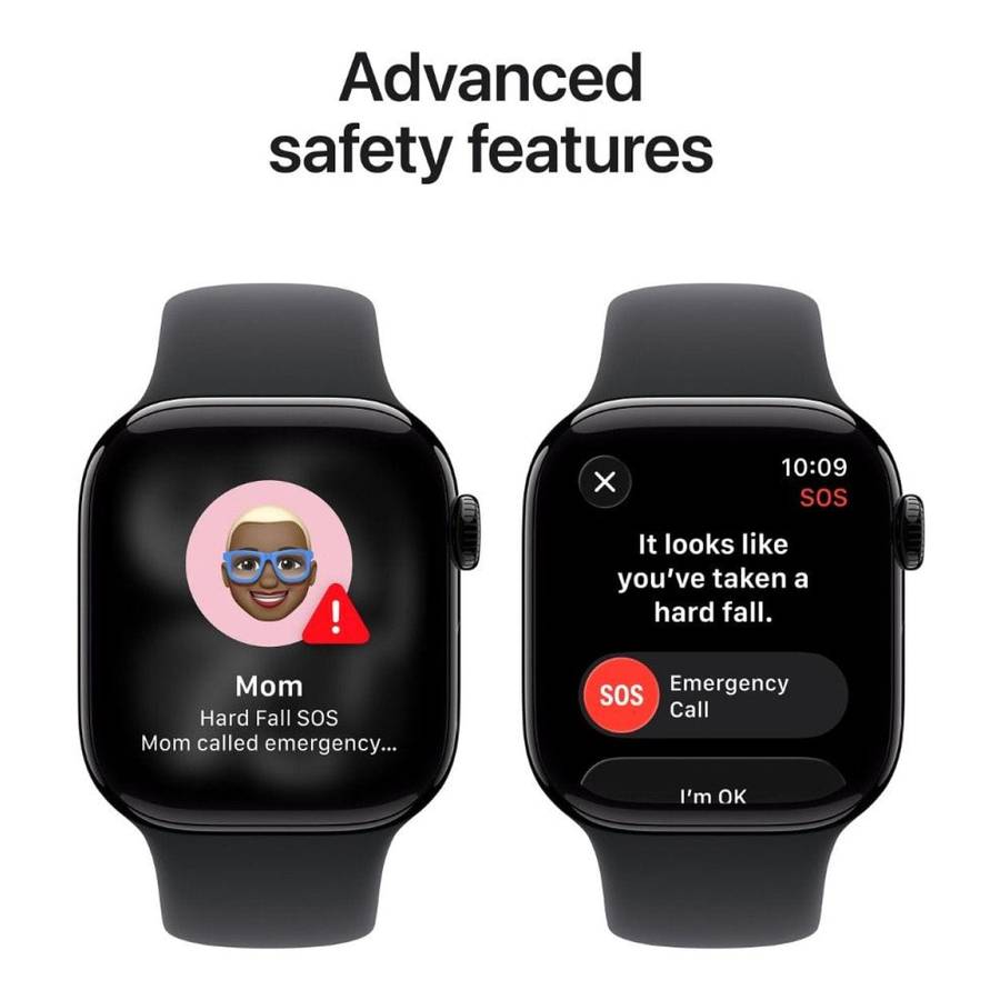 Apple Watch Series 11 GPS 46mm Jet Black Aluminium Case with Black Sport Band M/L MEUX4AF/A
