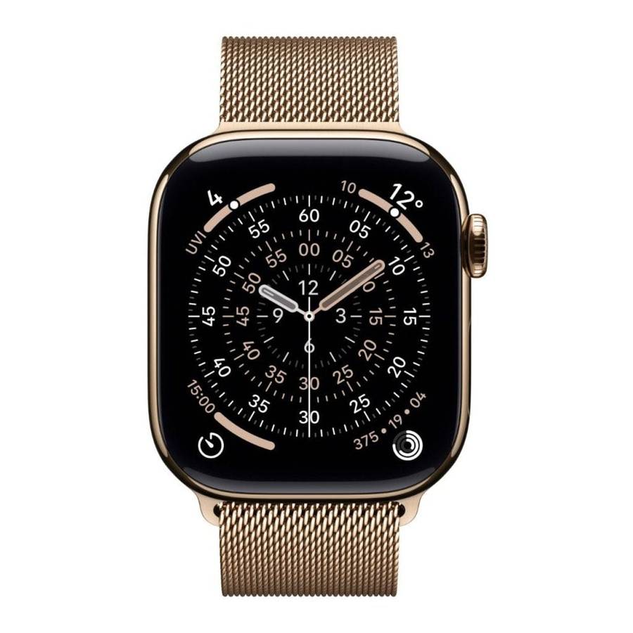 Apple Watch Series 11 GPS + Cellular 42mm Gold Titanium Case with Gold Milanese Loop MF8Y4AF/A