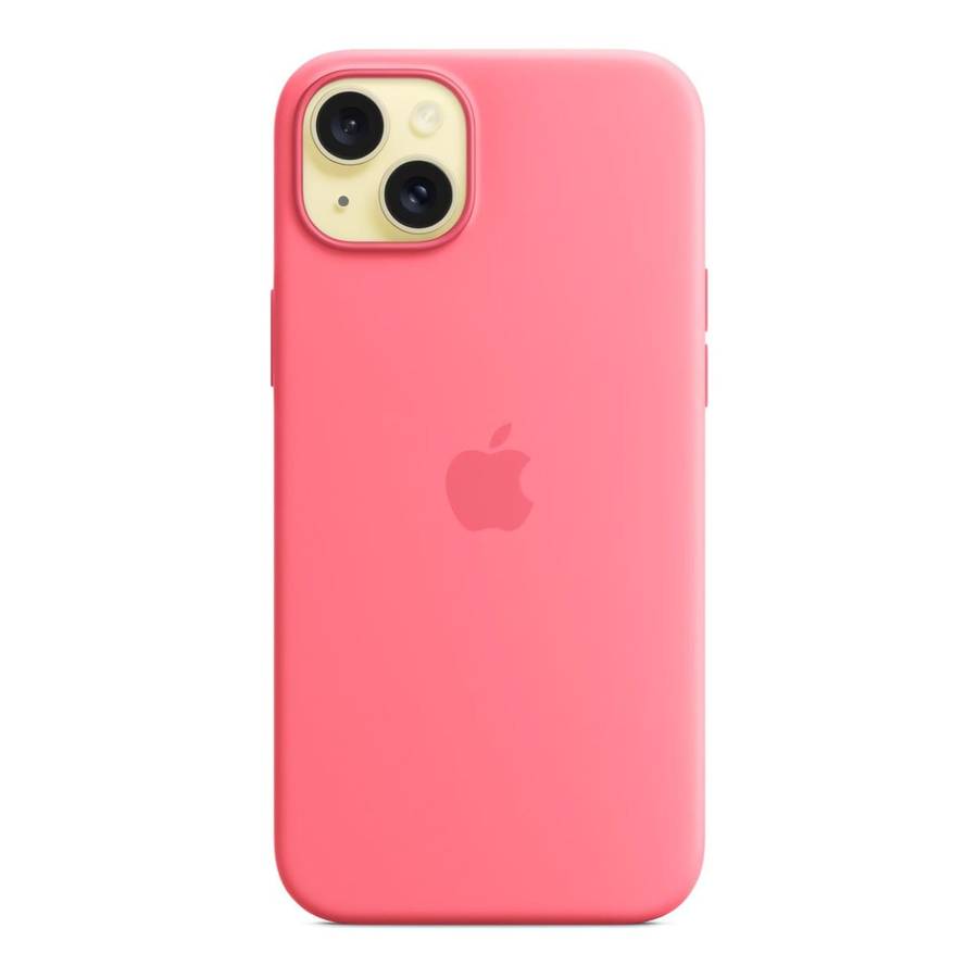 Apple iPhone 15 Pink Silicone Case with MagSafe Support