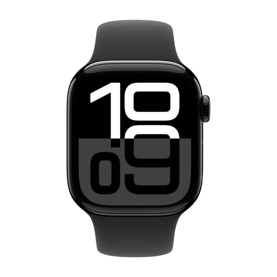 Apple Watch Series 10 GPS 46mm Jet Black Aluminium Case with Black Sport Band M/L