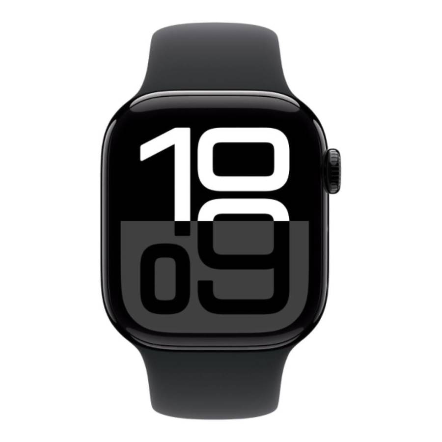 Apple Watch Series 10 GPS LTE 46mm Jet Black Aluminium Case with Black Sport Band - Medium/Large ...