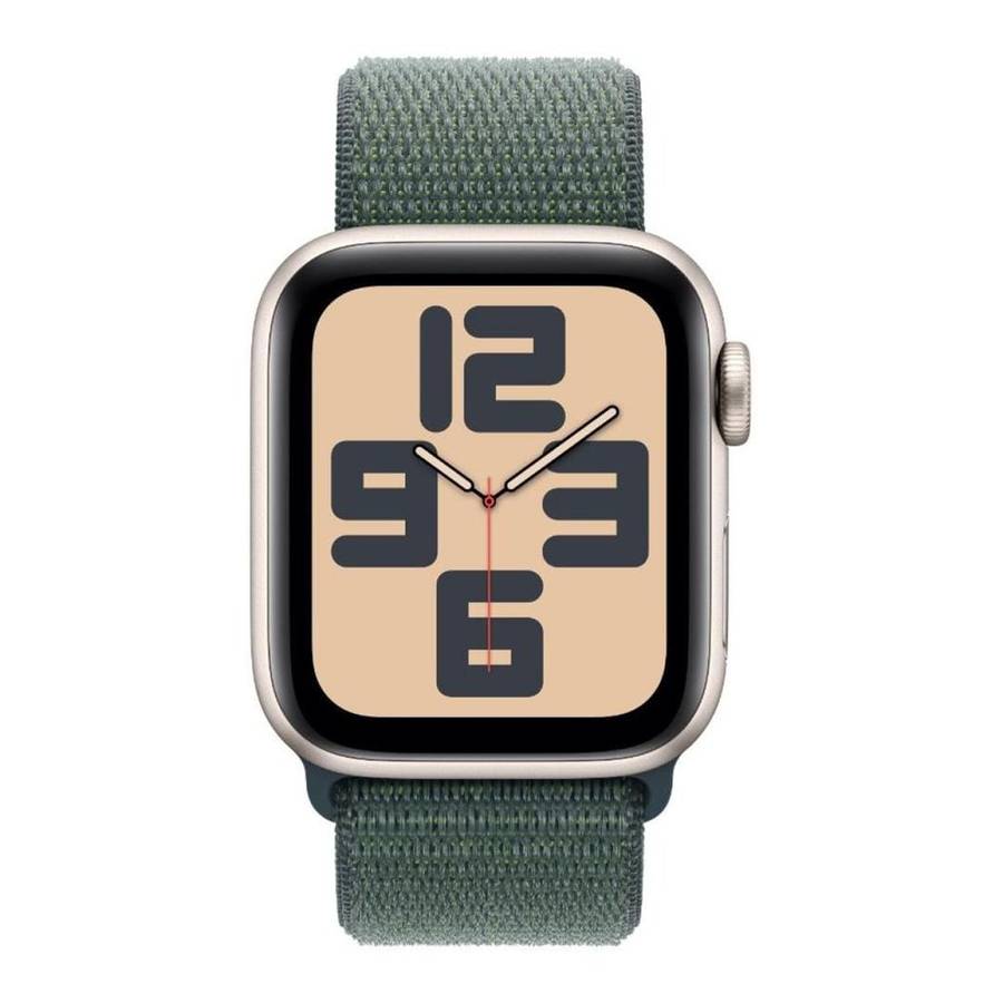 Apple Watch SE GPS 40mm Starlight Aluminium Case with Lake Green Sport Loop MXEH3QA/A