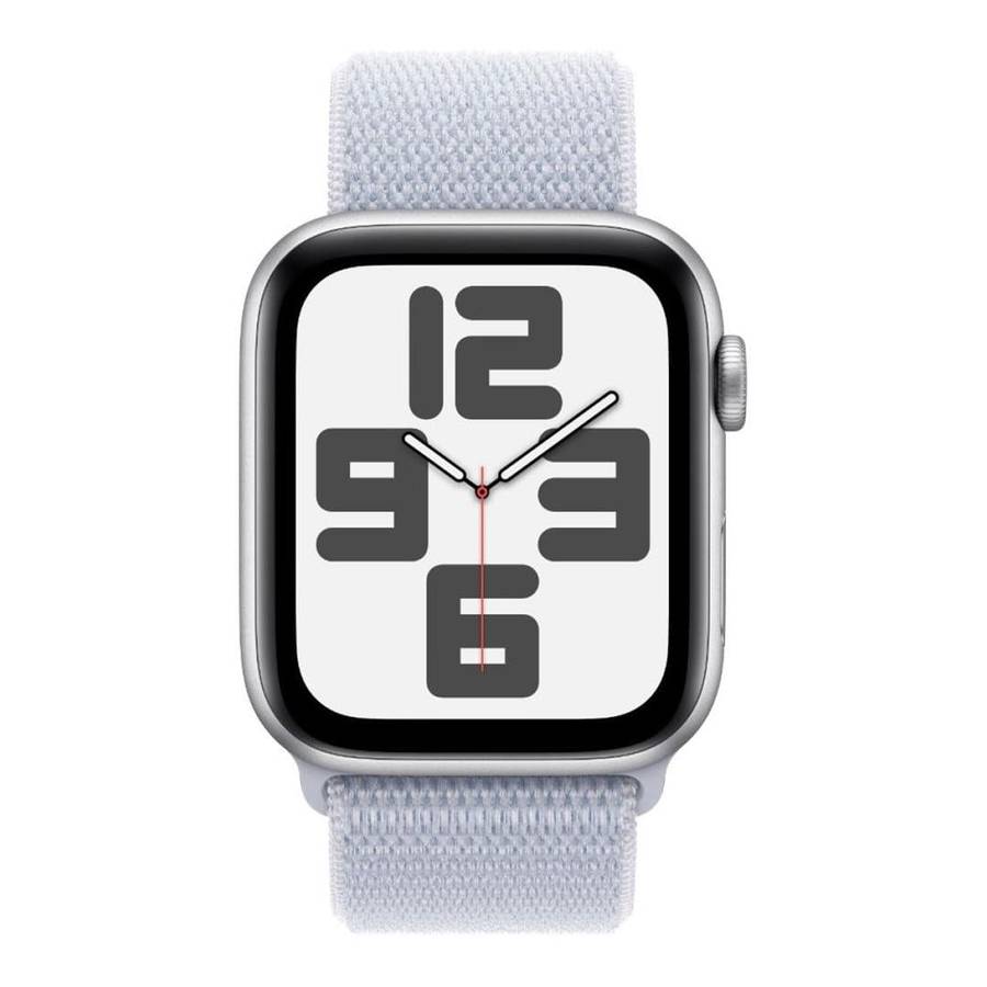 Apple Watch SE GPS 44mm Silver Aluminium Case with Blue Cloud Sport Loop MXET3QA/A
