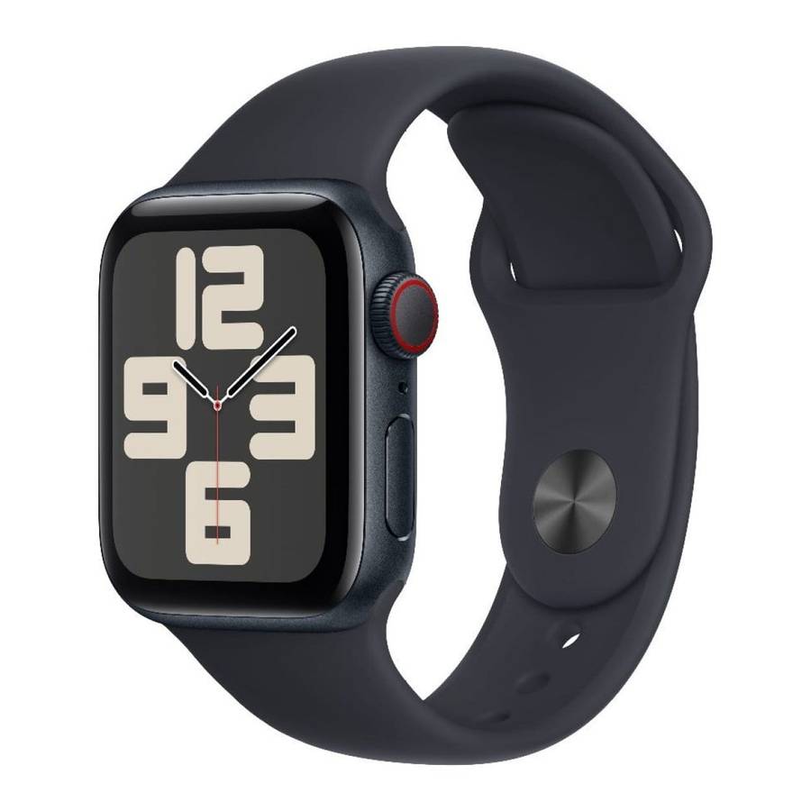 Apple Watch SE GPS + Cellular 44mm Midnight Aluminium Case with Midnight Sport Band S/M MXGL3QA/A