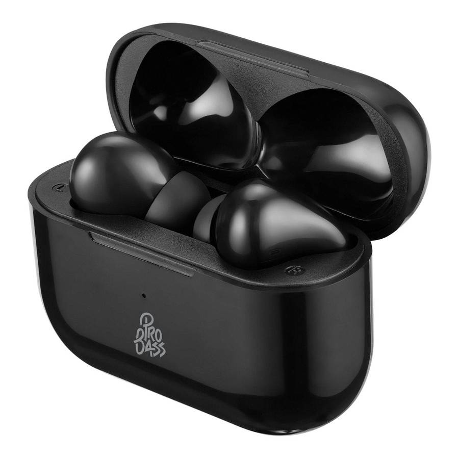Pro Bass Pulse True Wireless Earbuds with Charging Case Black PR-1119-BK