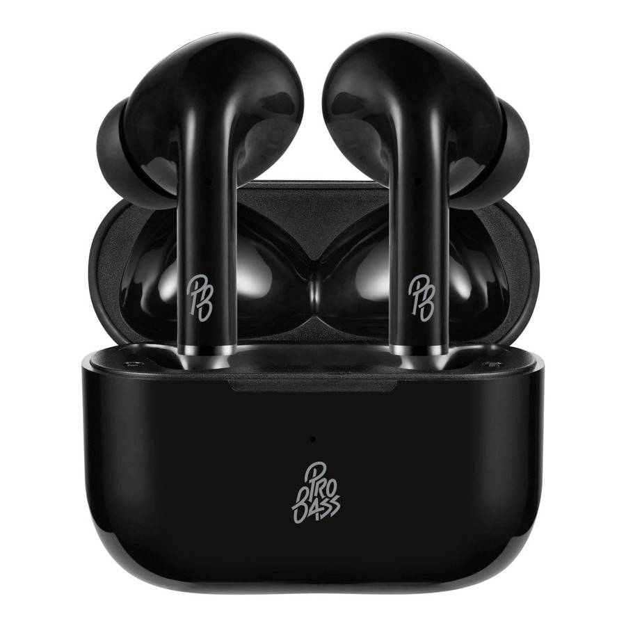 Pro Bass Pulse True Wireless Earbuds with Charging Case Black PR-1119-BK