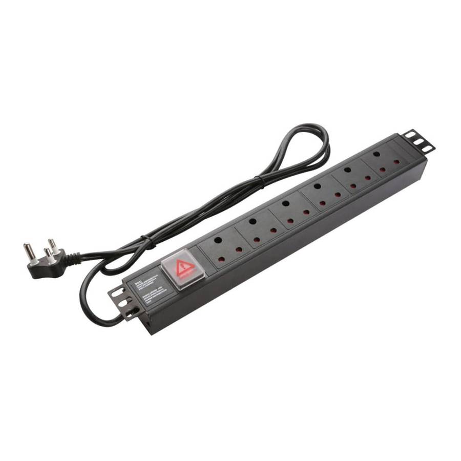 LinkQnet 6-port PDU Cross Brace Multiplug PWR-MP-6P-C13C14-MET