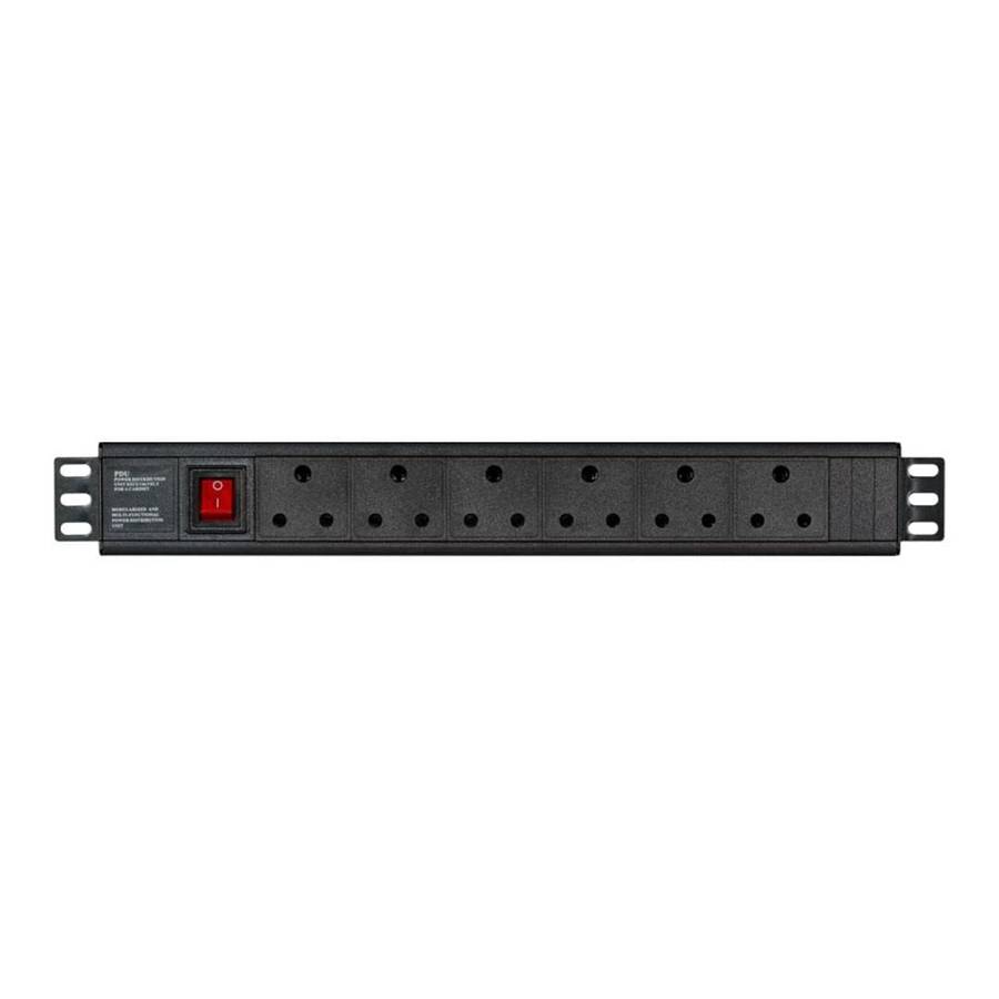LinkQnet 6-port PDU Cross Brace Multiplug PWR-MP-6P-C13C14-MET