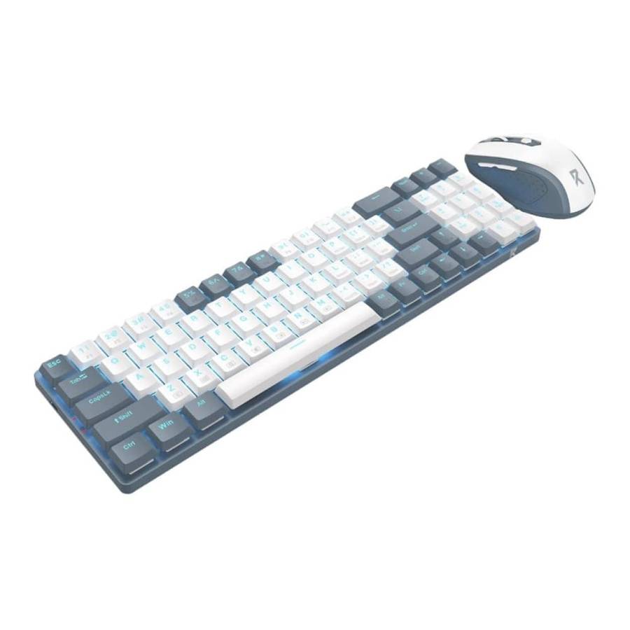 Redragon BS8772 Wireless Low Profile Backlit Mechanical Keyboard and Mouse Combo - Grey White RD-...