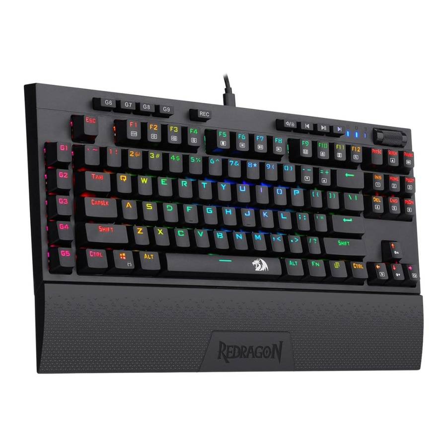 Redragon K588 RGB Pro Broadsword TKL Mechanical Wired Gaming Keyboard Black RD-K588RGB
