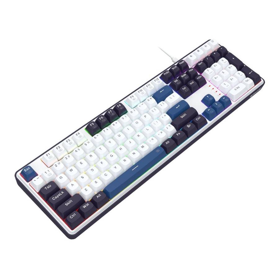 Redragon K689 Wyvern RGB Wired Mechanical Keyboard - White Black RD-K689WBB-RGB